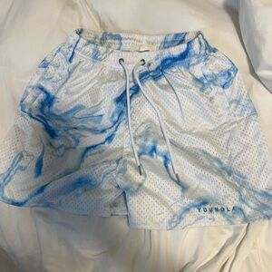 YoungLA 135 House Party Shorts in Blue Ink